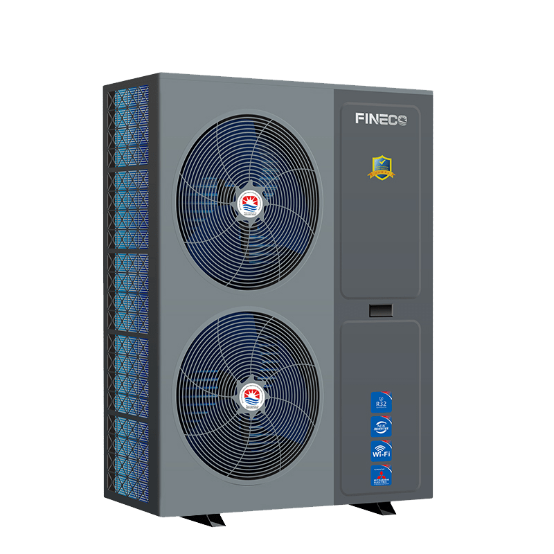 Fineco R32 ısı pompası - çift fanlı açılı görünüm